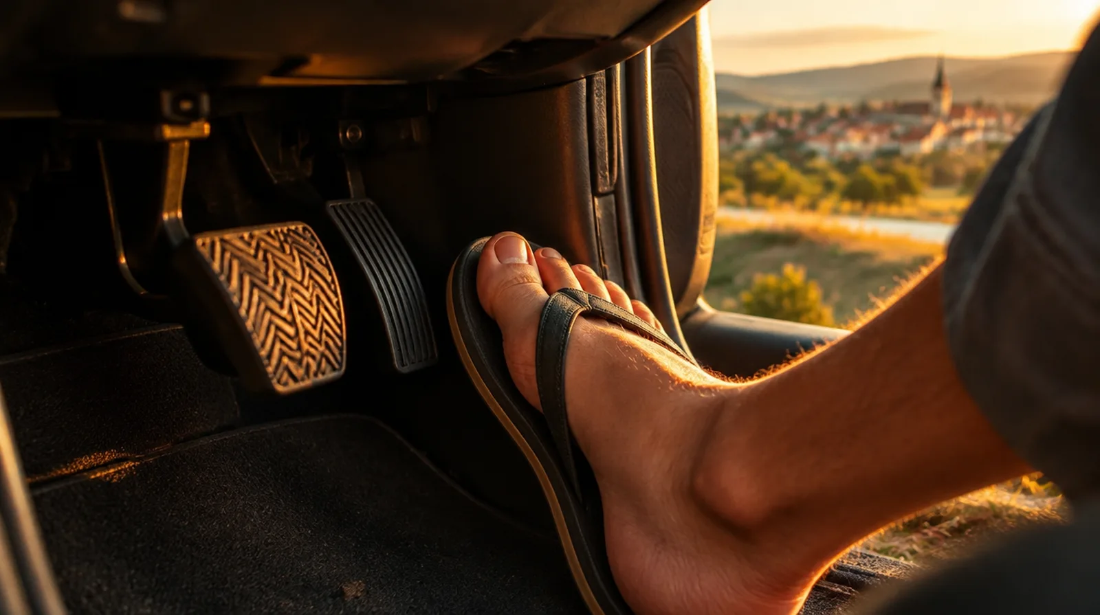 Darf ich in Österreich barfuß oder mit Flip-Flops Auto fahren, ohne den Schutz zu verlieren?