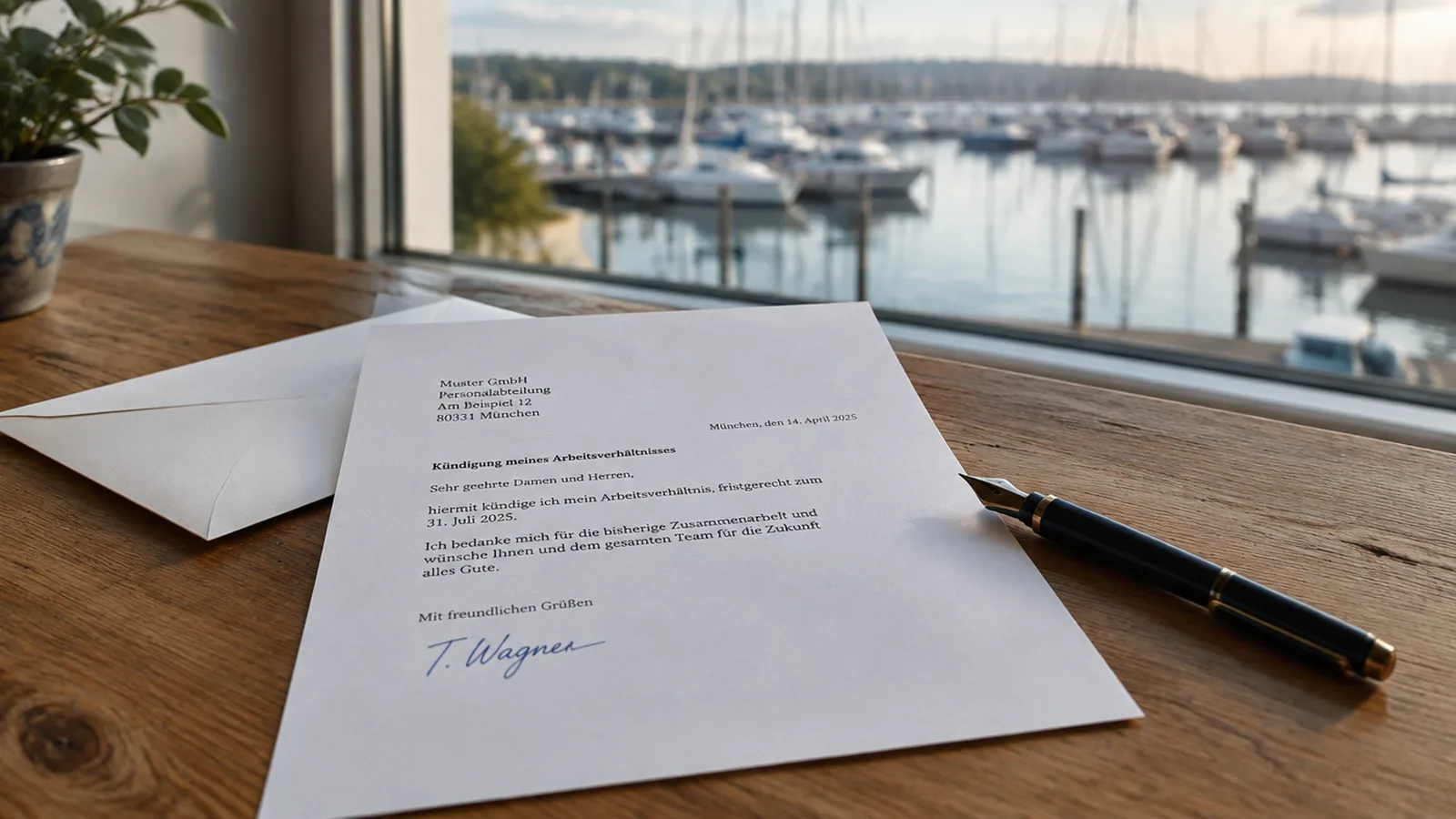 Ein geöffneter Brief des Versicherers liegt auf dem Kartentisch eines Bootes