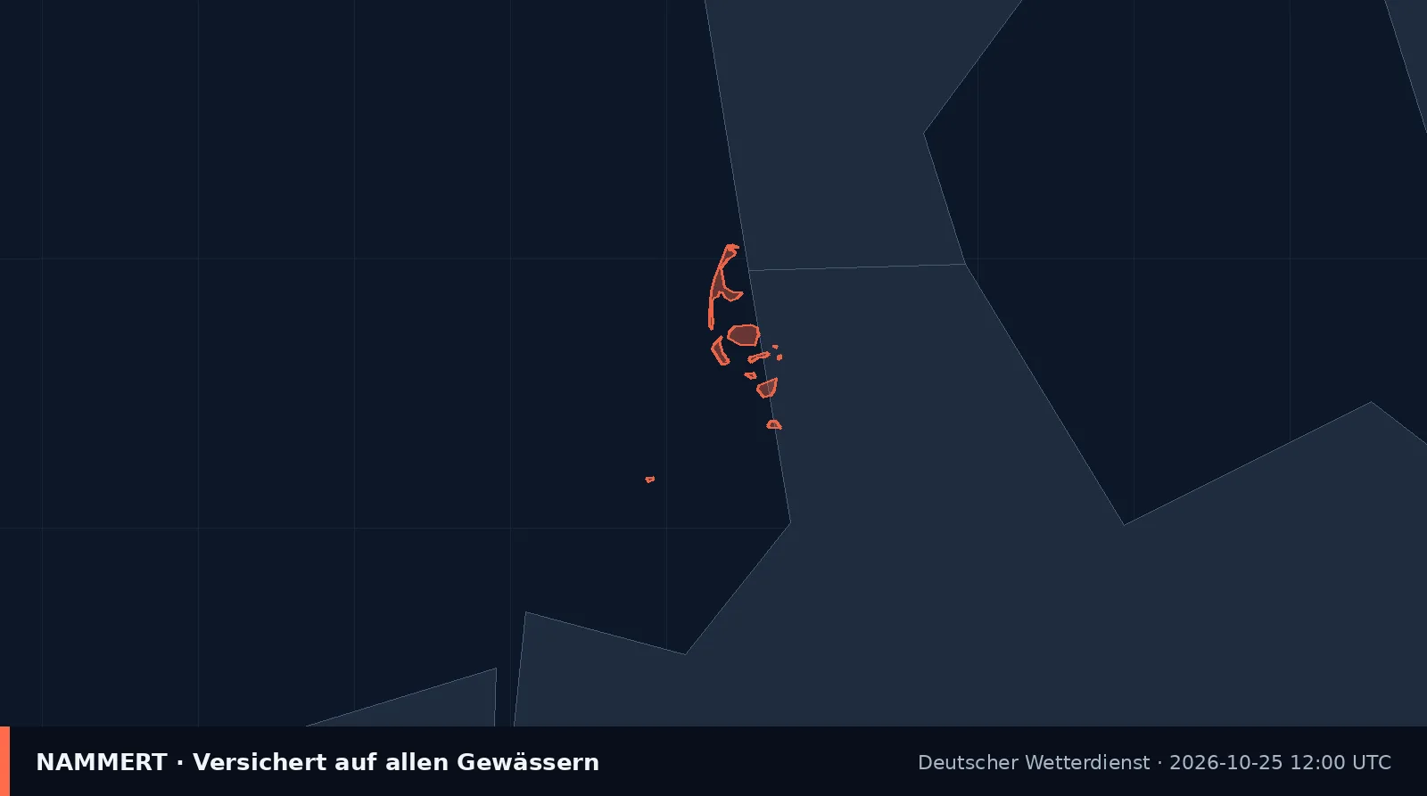 Karte der amtlichen Warnung für Deutschland