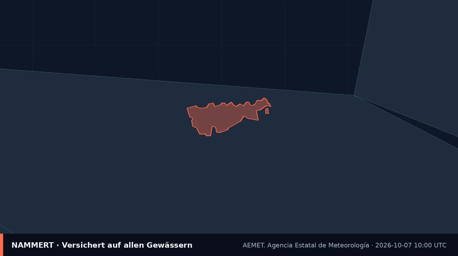 Karte der amtlichen Warnung für Spanien