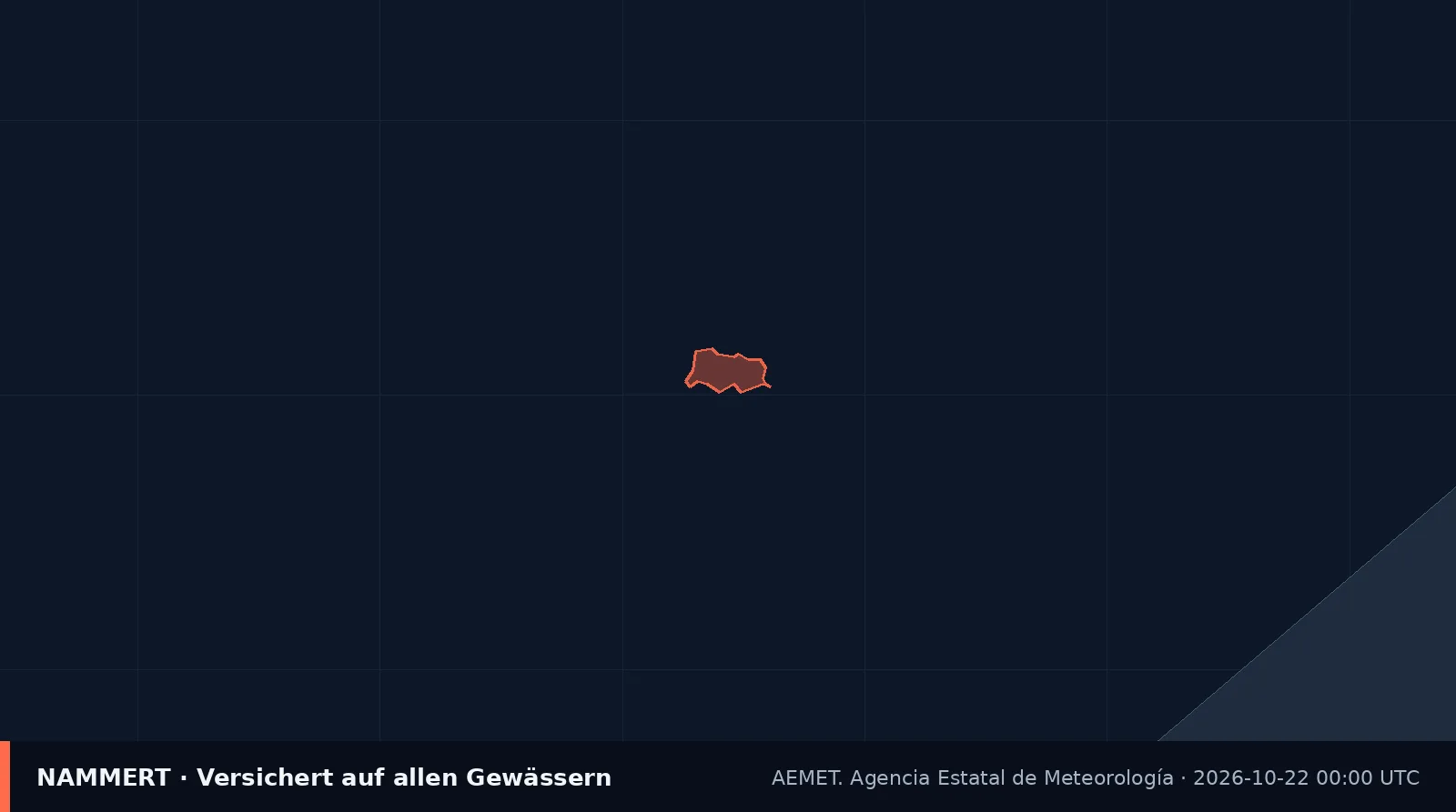 Karte der amtlichen Warnung für Spanien