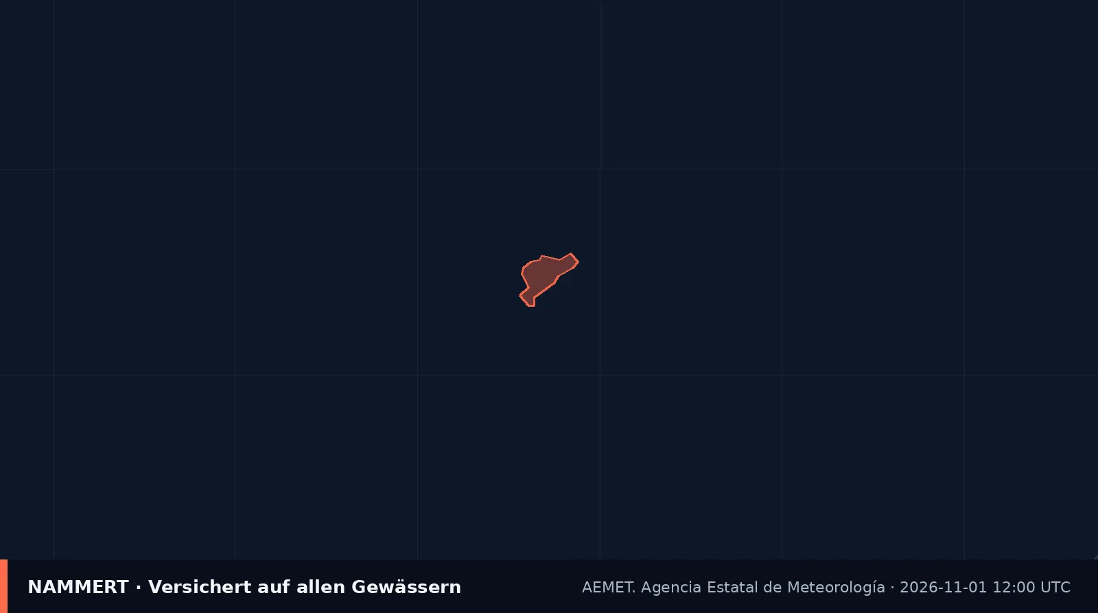 Karte der amtlichen Warnung für Spanien