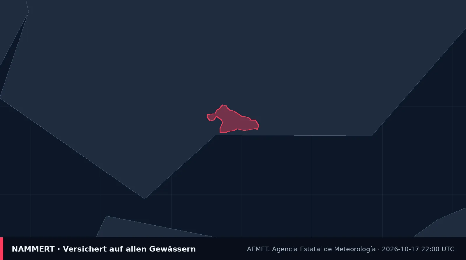 Karte der amtlichen Warnung für Spanien