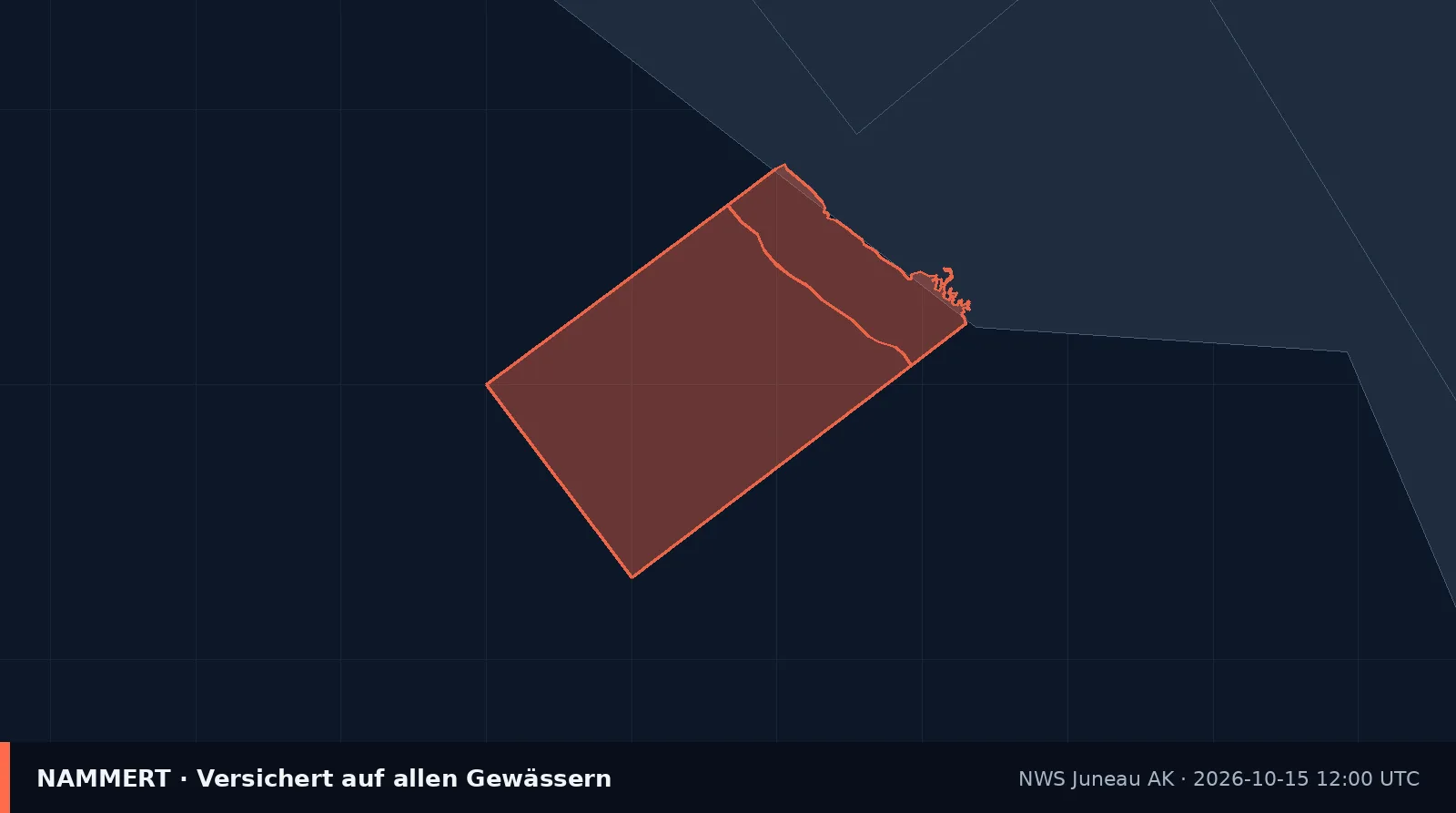 Karte der amtlichen Warnung für US-Gewässer