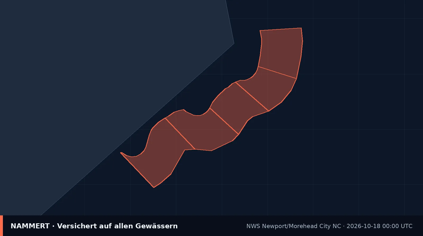 Karte der amtlichen Warnung für US-Gewässer