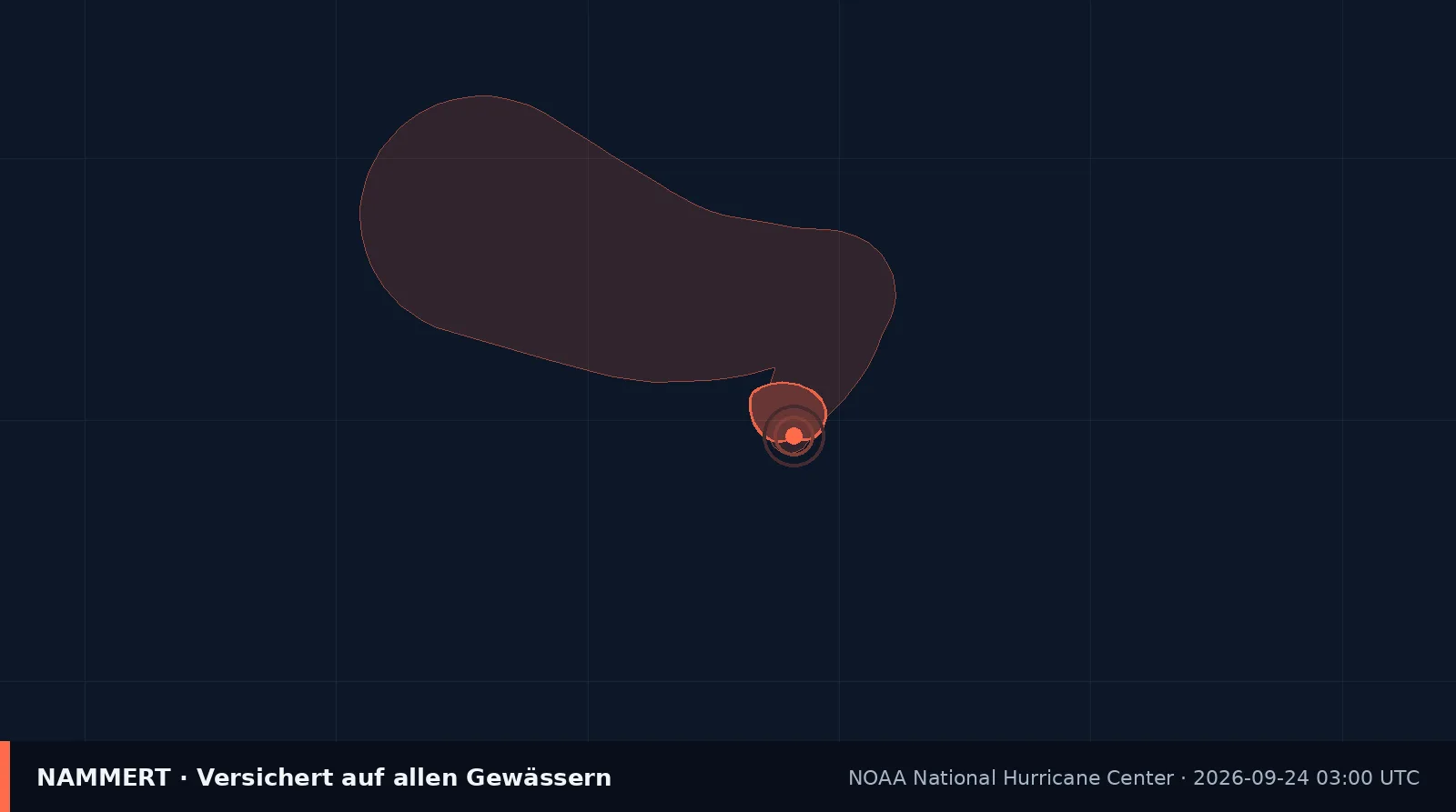 Karte mit Position und Windfeld von Tropischer Sturm Nolo
