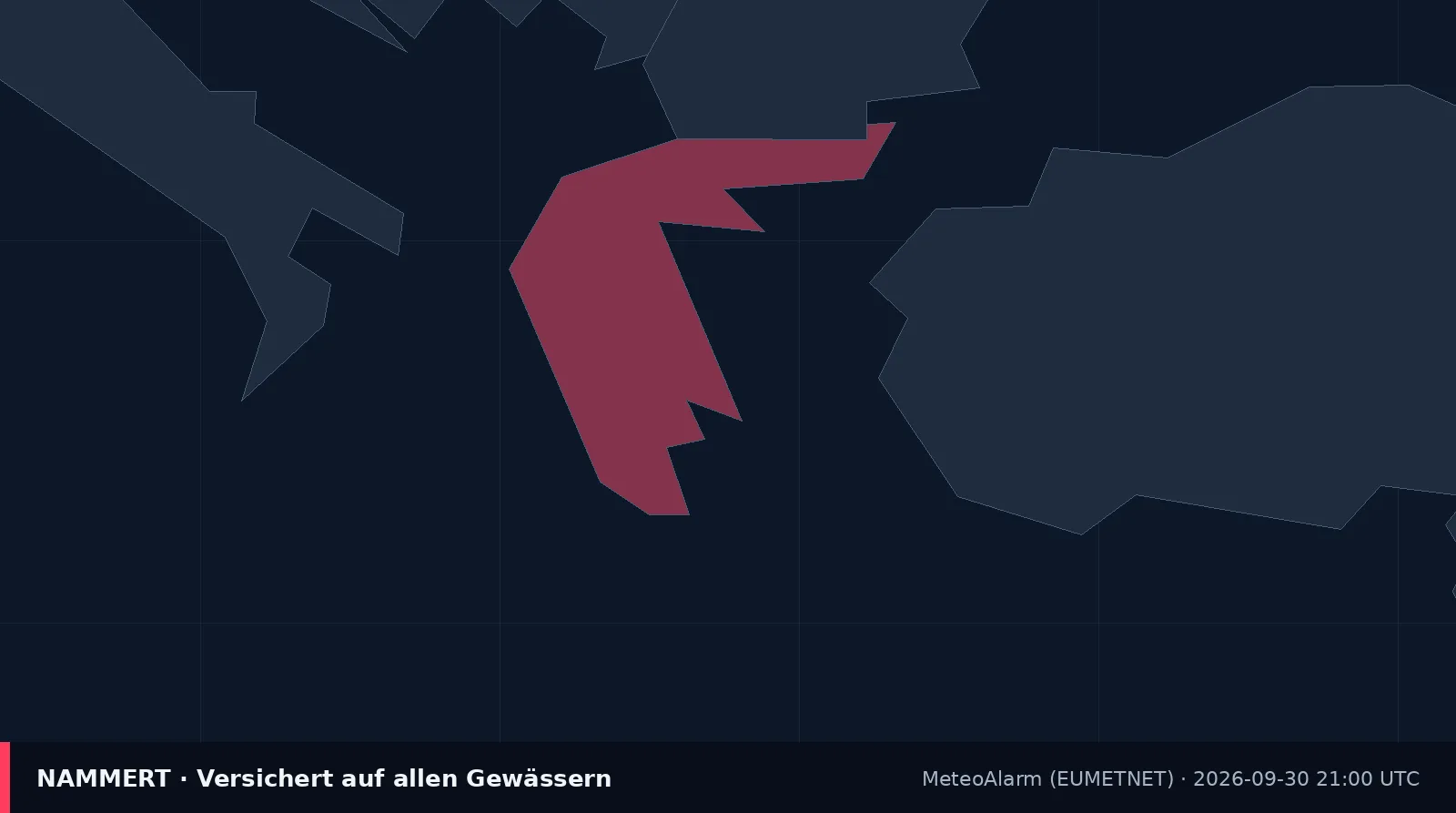 Karte der amtlichen Warnung für Griechenland